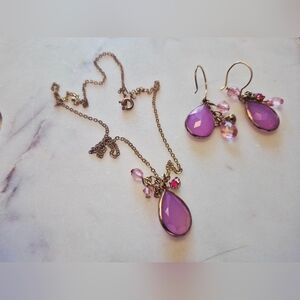 Elegant Purple Teardrop Jewelry Set